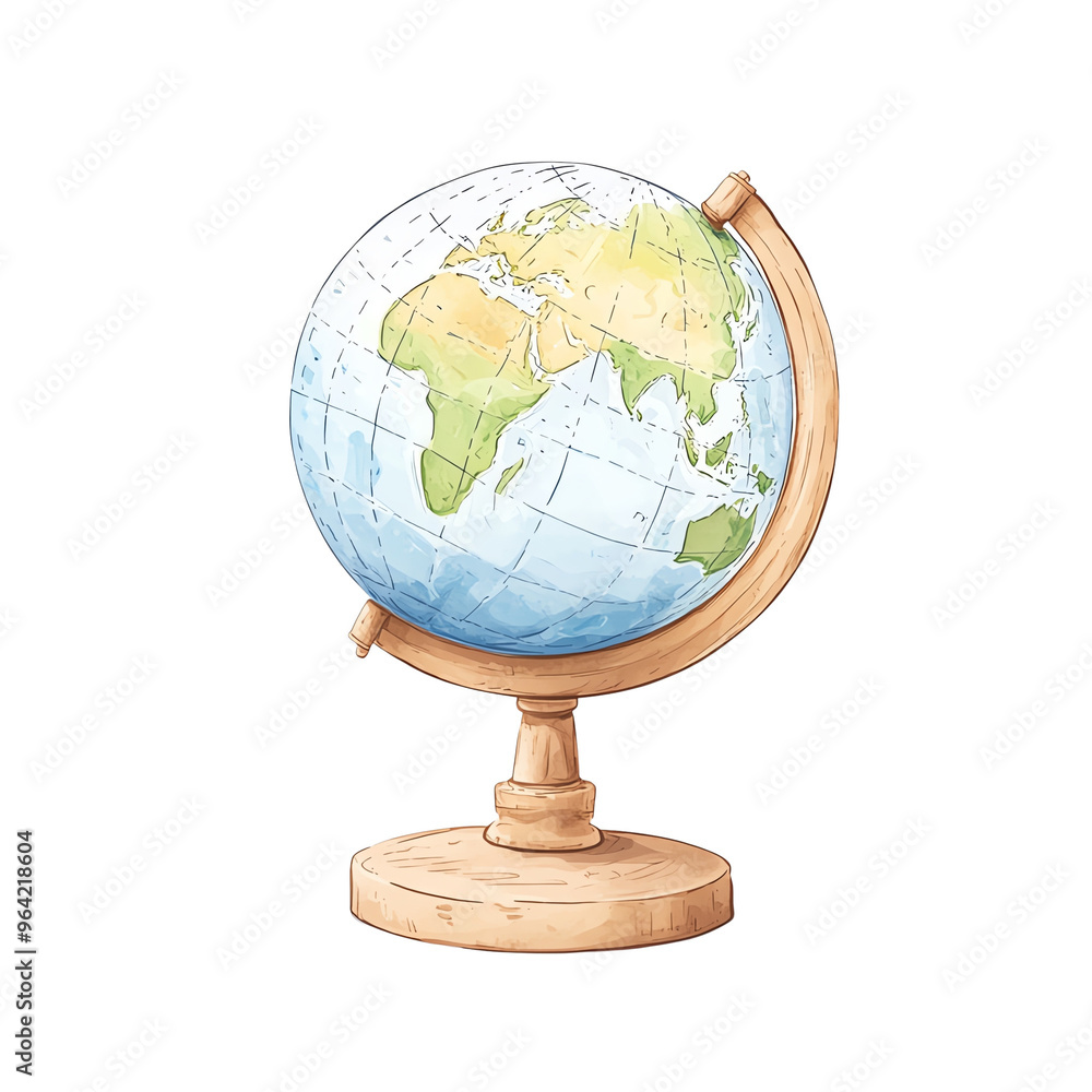 A detailed illustration of a globe A detailed illustration of a globe