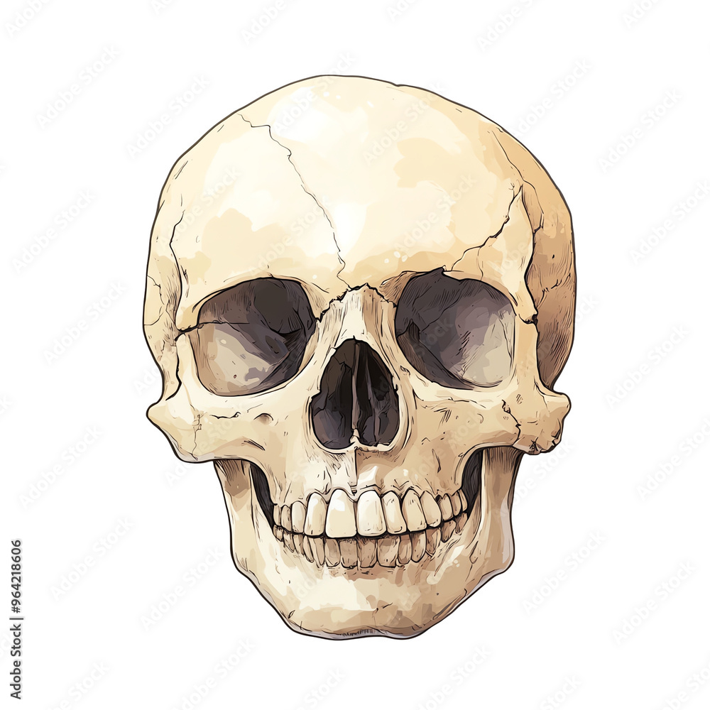 Fototapeta premium A detailed illustration of a human skull