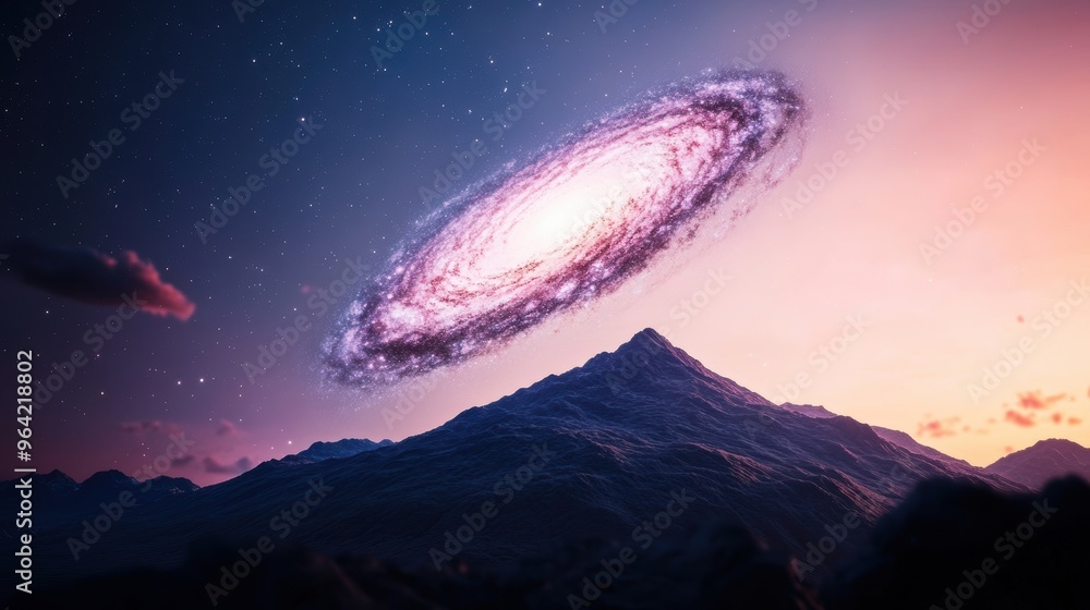 A giant, swirling universe, with galaxies and stars forming a surreal landscape of infinite possibilities. A giant, swirling universe, with galaxies and stars forming a surreal landscape of infinite possibilities.