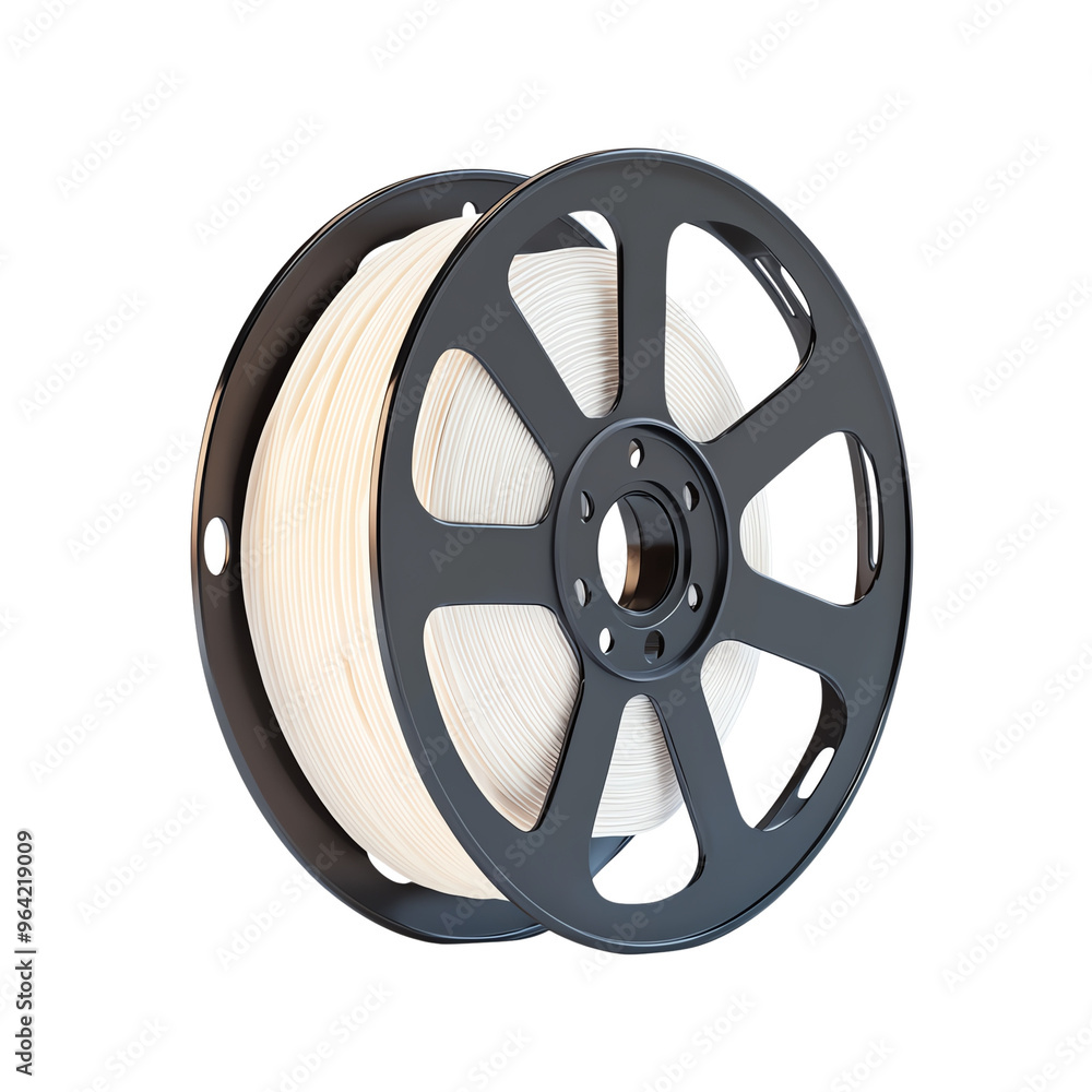 Fototapeta premium A spool of 3D printing filament featuring