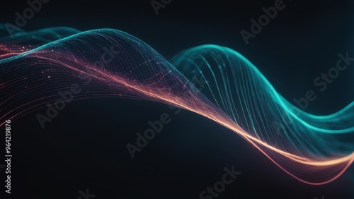 Wallpaper Mural Abstract wave patterns in vibrant colors representing data or sound visualization. Torontodigital.ca