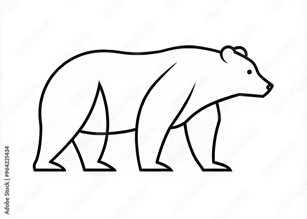 A delicate outline of a black bear in a minimalist design, set against a pure white background, showcasing the animal's majestic shape and gentle features. A delicate outline of a black bear in a minimalist design, set against a pure white background, showcasing the animal's majestic shape and gentle features.