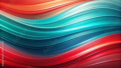 Dynamic summer wallpaper featuring bold red and cyan hues and smooth shapes