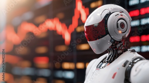 Wallpaper Mural AI-powered robot analyzing cryptocurrency market trends, futuristic financial technology, blockchain and digital trading concept Torontodigital.ca