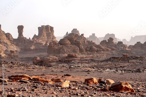 Landscape of Sahara desert in famous area of Djanet. photo