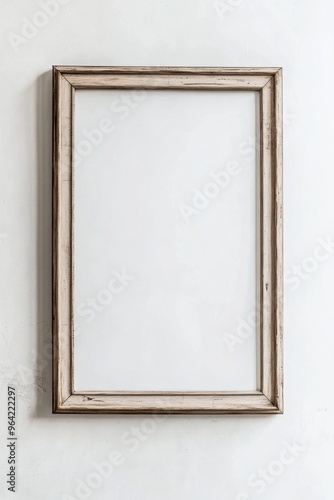A simple  blank  light wooden frame mockup with a white background.