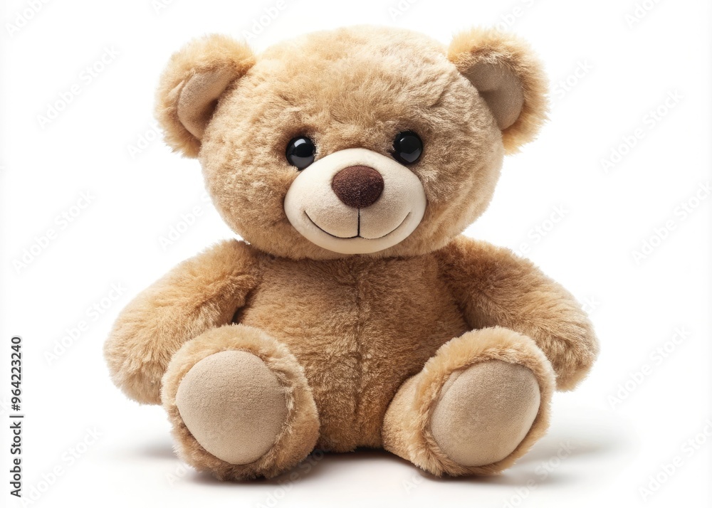 Adorable, cuddly teddy bear with soft, rounded features, big round eyes, and a sweet smile, sitting alone on a white background with subtle shadowing. Adorable, cuddly teddy bear with soft, rounded features, big round eyes, and a sweet smile, sitting alone on a white background with subtle shadowing.