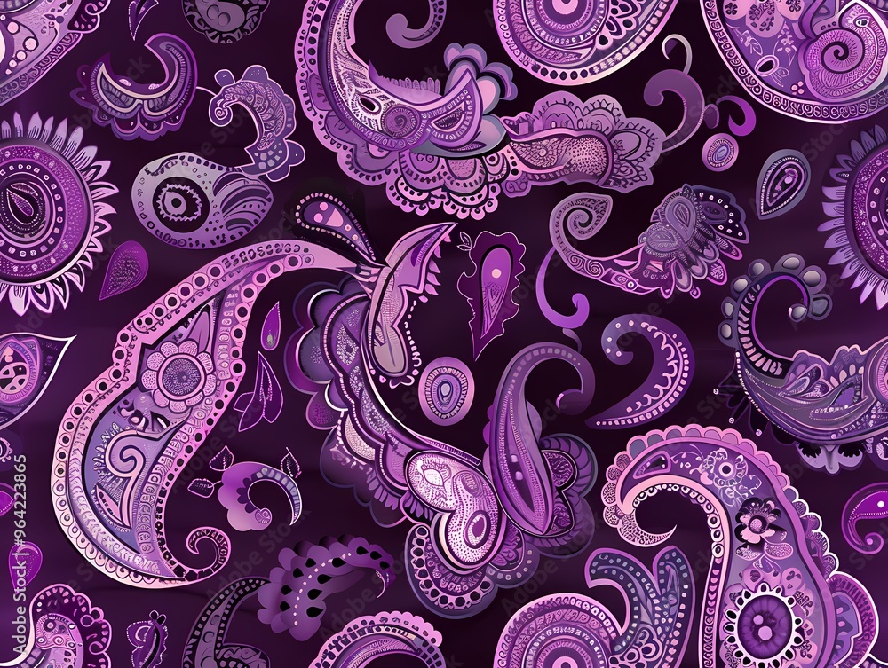 Purple Paisley Pattern Purple Paisley Pattern