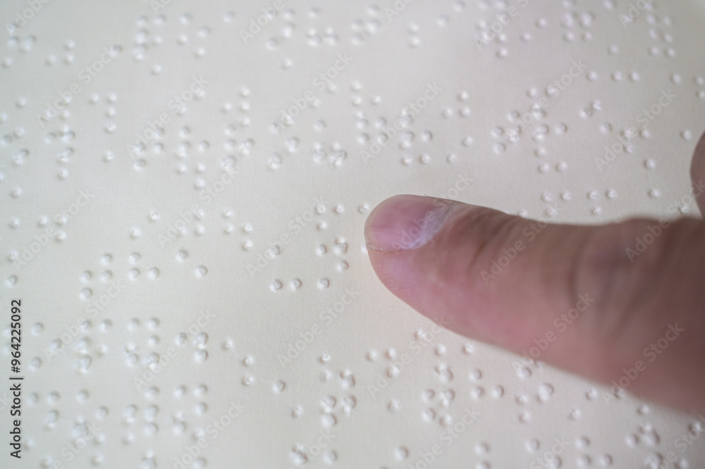 Braille book. Page written in braille alphabet for blind people,Caring ...