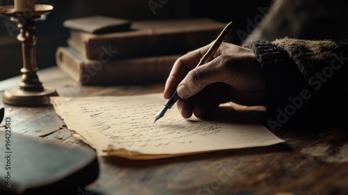 A Hand Writing a Letter