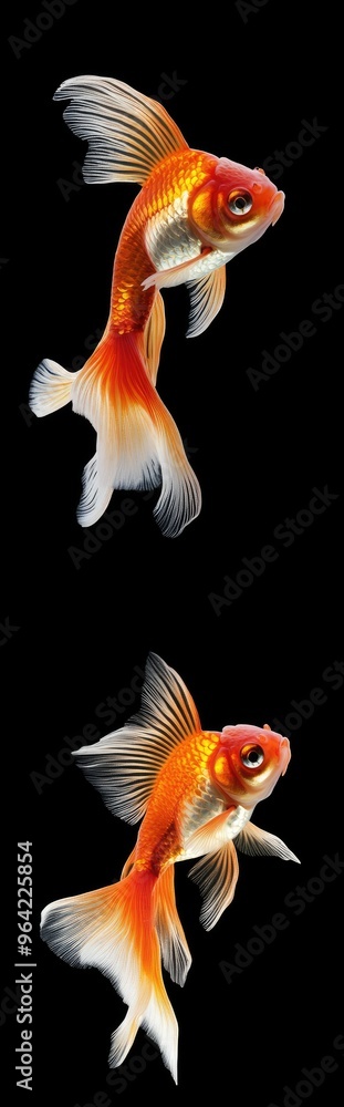 Fototapeta premium Goldfish isolated on black background