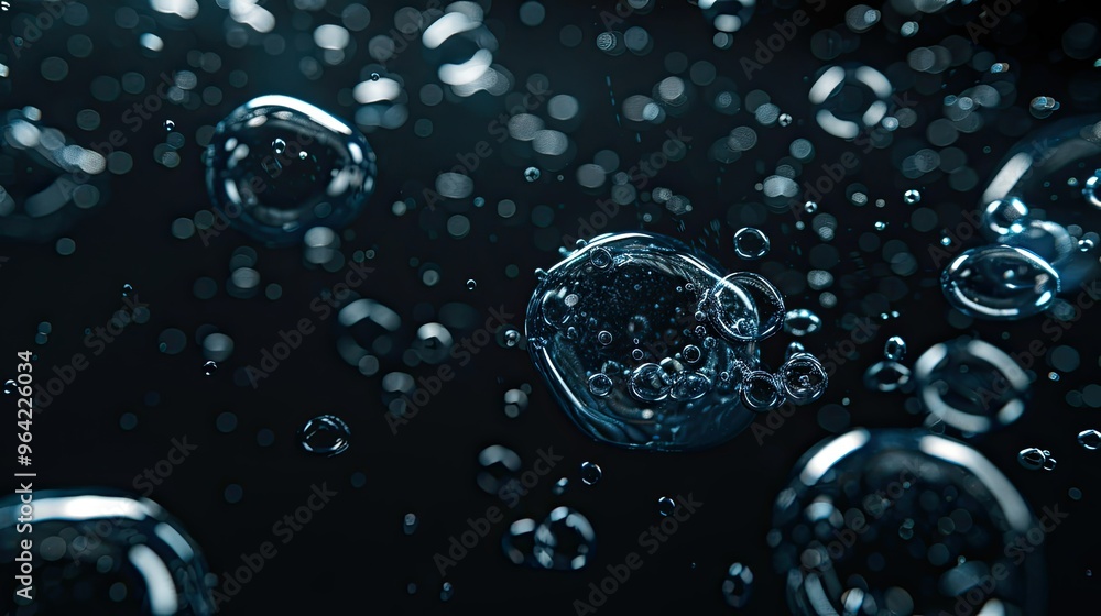 custom made wallpaper toronto digitalA mesmerizing underwater scene featuring bubbles rising in a dark environment, showcasing the beauty of water dynamics.