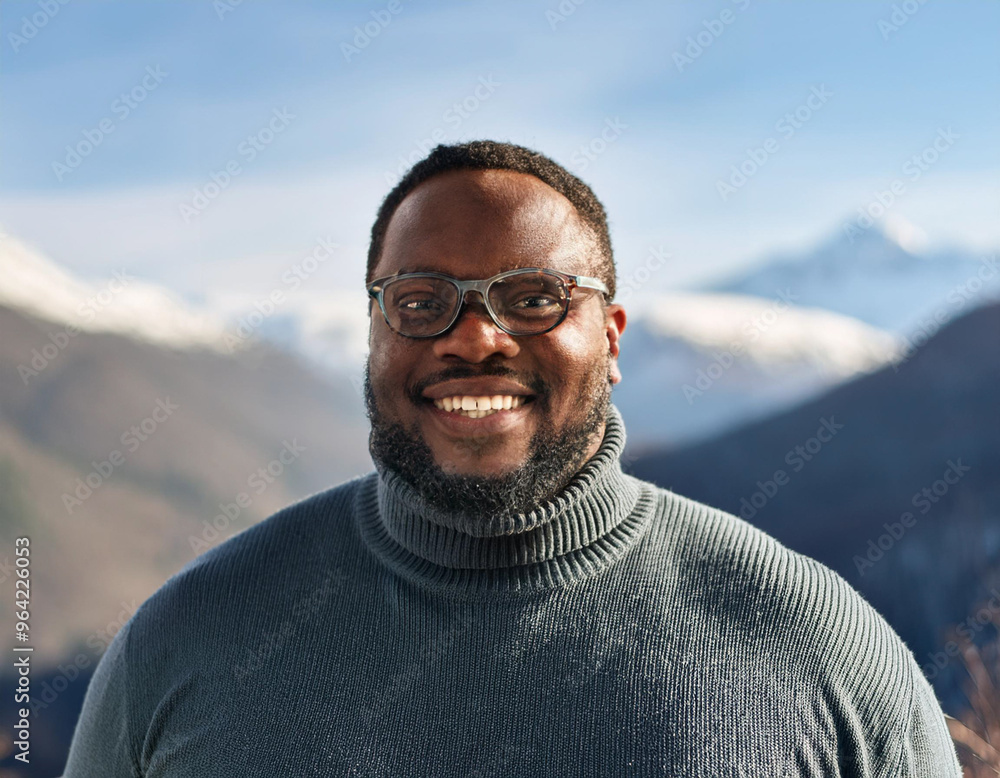 Winter Portrait of Happy Handsome Man Smiling Outdoors Winter Portrait of Happy Handsome Man Smiling Outdoors