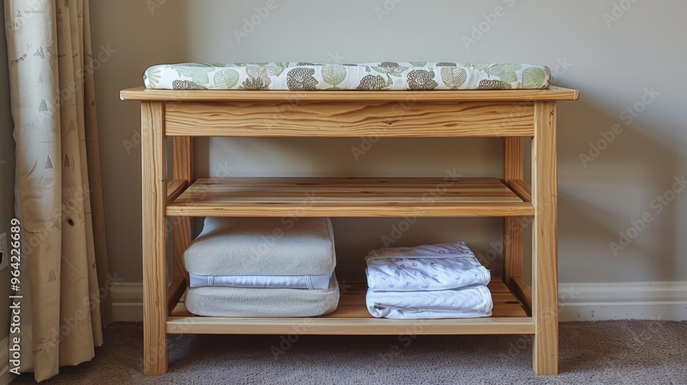 Changing Table: A padded top for diaper changes, complete with shelves or drawers for convenient storage of baby essentials like diapers and wipes.
Changing Table: A padded top for diaper changes, complete with shelves or drawers for convenient storage of baby essentials like diapers and wipes.