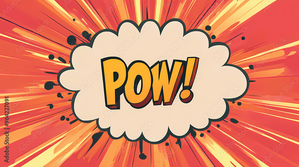 A pop art speech bubble template with a comic book pow expression . Comic Book Style. Illustration A pop art speech bubble template with a comic book pow expression . Comic Book Style. Illustration