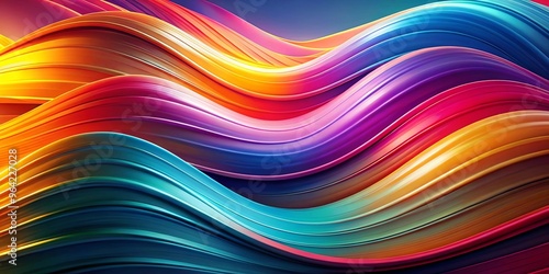 Abstract wallpaper with vibrant wave-like shapes in smooth transitions