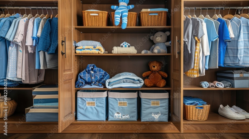 Baby Clothes and Accessories: A range of outfits, socks, onesies, and hats, stored in the dresser or closet, ensuring everything is age-appropriate and ready for use.
Baby Clothes and Accessories: A range of outfits, socks, onesies, and hats, stored in the dresser or closet, ensuring everything is age-appropriate and ready for use.