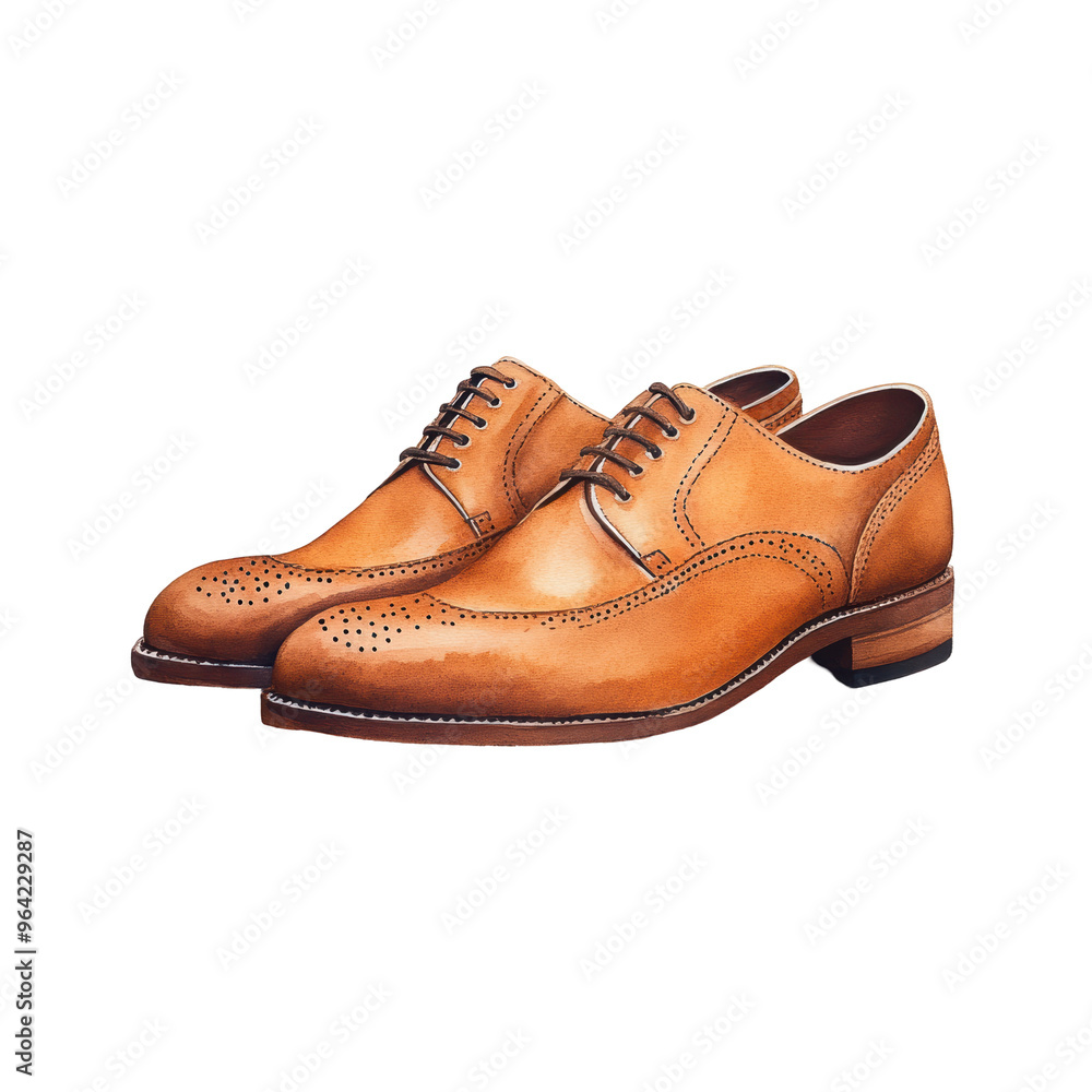 A pair of tan shoes with a brown sole and a brown lace A pair of tan shoes with a brown sole and a brown lace
