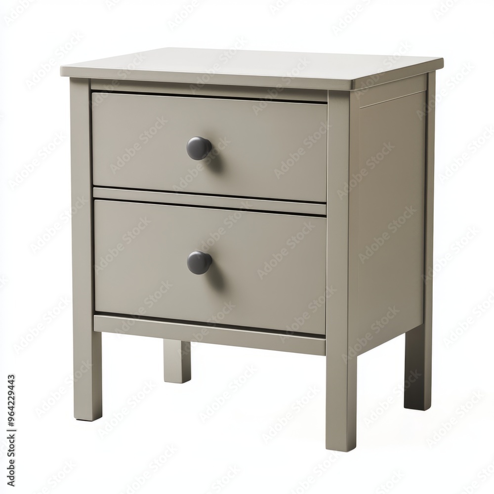 IKEA Minimalist Grey Bedside Cabinet with Single Drawer - White Background IKEA Minimalist Grey Bedside Cabinet with Single Drawer - White Background