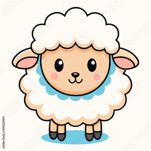 sheep cartoon isolated on white