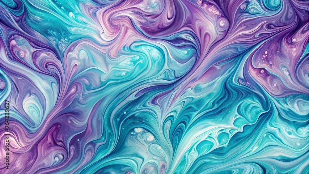 Captivating lavender and turquoise wallpaper with liquid-like patterns for a mesmerizing ambiance Captivating lavender and turquoise wallpaper with liquid-like patterns for a mesmerizing ambiance