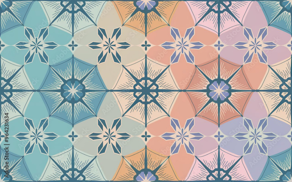 Modern batik motif design in harmonius colours combination Modern batik motif design in harmonius colours combination