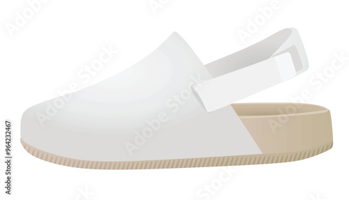 White clogs shoes. vector illustration