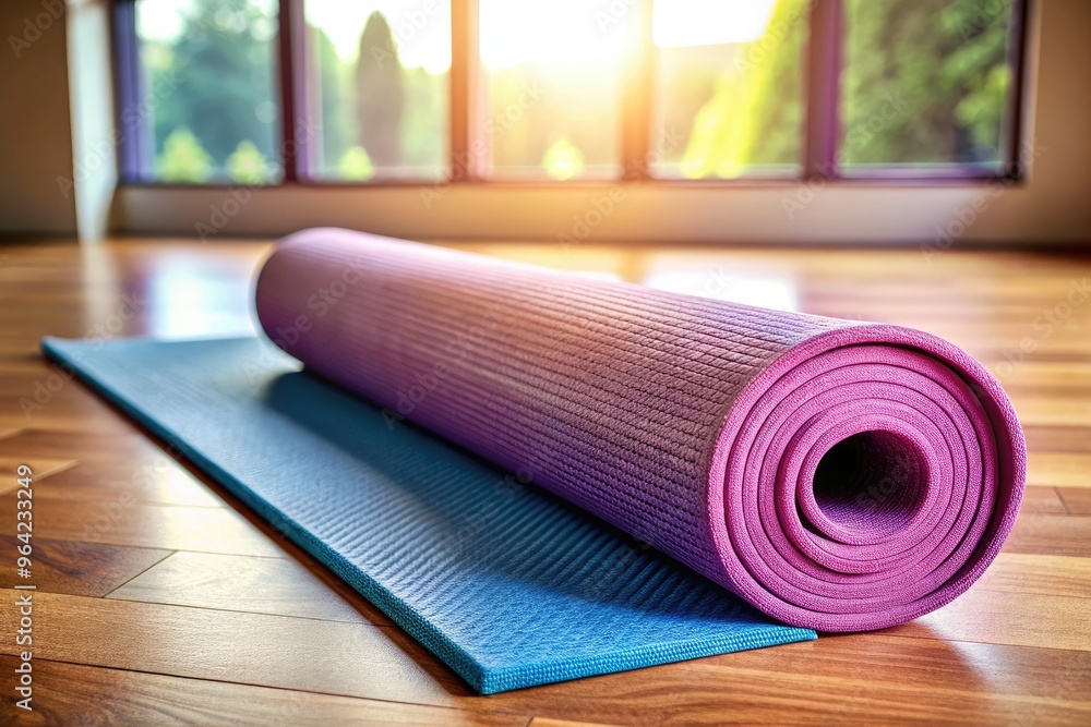 A Mat Used For Yoga, Typically Made Of Foam Or Rubber And Designed To Provide Support And Comfort During Poses. A Mat Used For Yoga, Typically Made Of Foam Or Rubber And Designed To Provide Support And Comfort During Poses.