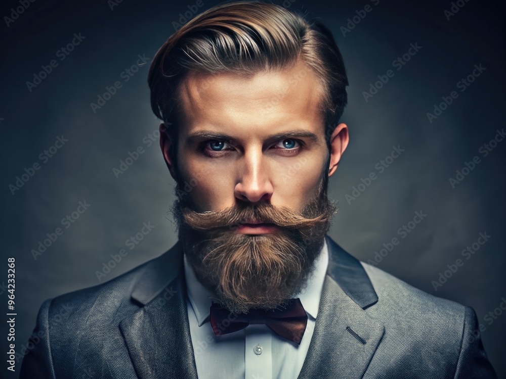 A Meticulously Groomed Beard, Mustache, And Goatee Accentuate A Man'S Face In A Stylish And Sophisticated Manner. A Meticulously Groomed Beard, Mustache, And Goatee Accentuate A Man'S Face In A Stylish And Sophisticated Manner.