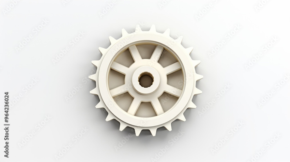 A large white metal gear on a white background. Neural network ai generated art A large white metal gear on a white background. Neural network ai generated art