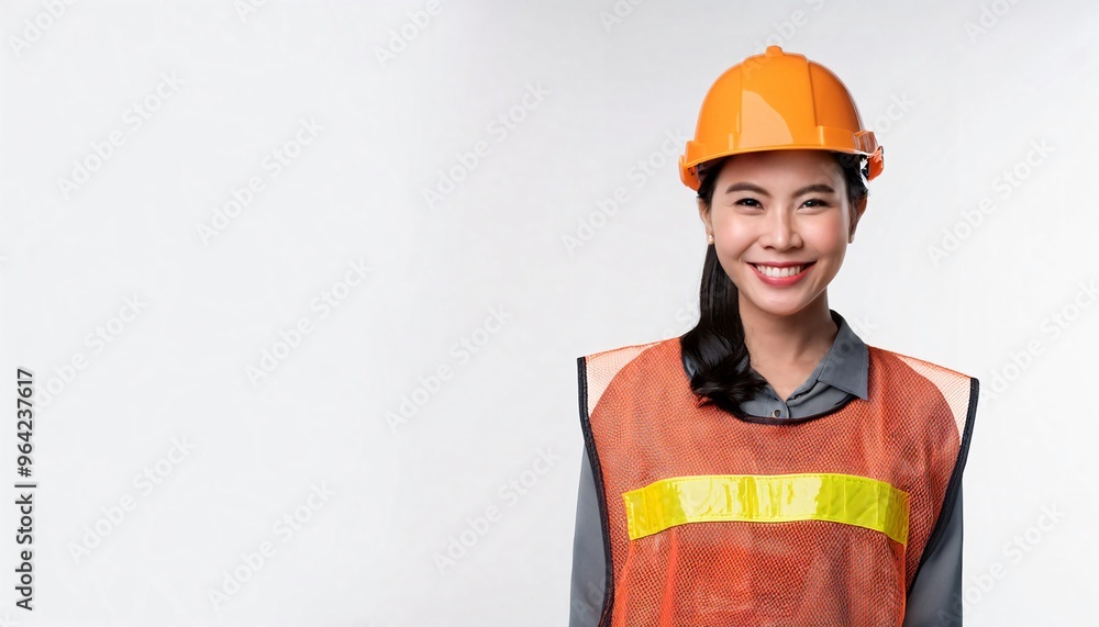 portrait of a woman wearing construction worker uniform portrait of a woman wearing construction worker uniform