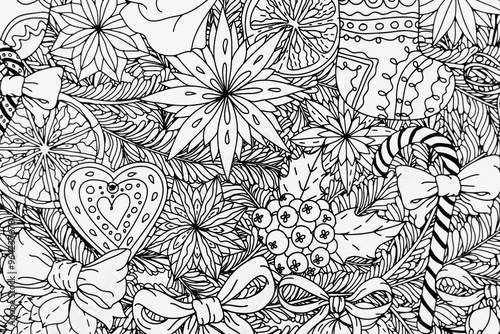 Obraz na płótnie Arrière plan noir et blanc avec motif graphique mandala pour colorier w salonie