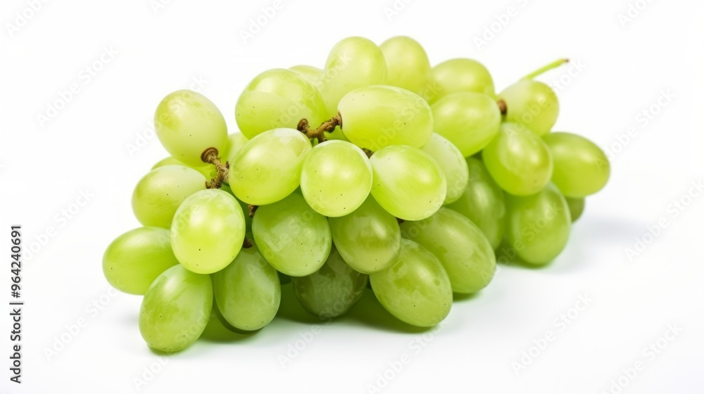Shine green muscat grape isolated on white background. Neural network ai generated art Shine green muscat grape isolated on white background. Neural network ai generated art