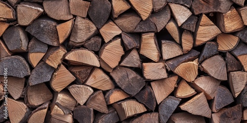 Textured Close Up of Stacked Natural Wood Logs, Perfect for Rustic Backgrounds and More