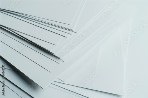 Wallpaper Mural A scattered pile of blank sheets of paper with varying angles and layers, conveying a sense of potential and creativity. Torontodigital.ca