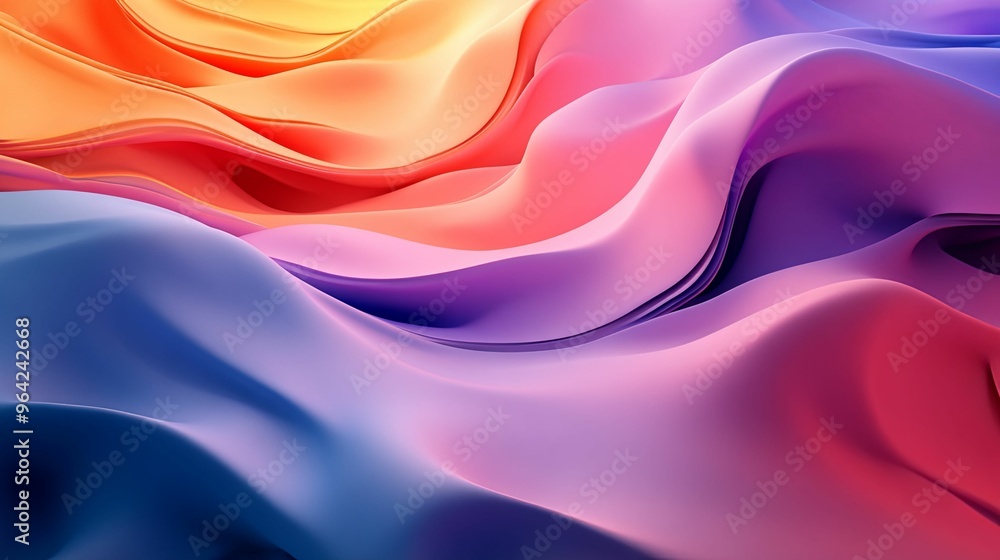 Obraz premium Abstract Gradient Wavy Surface with Vivid Colors