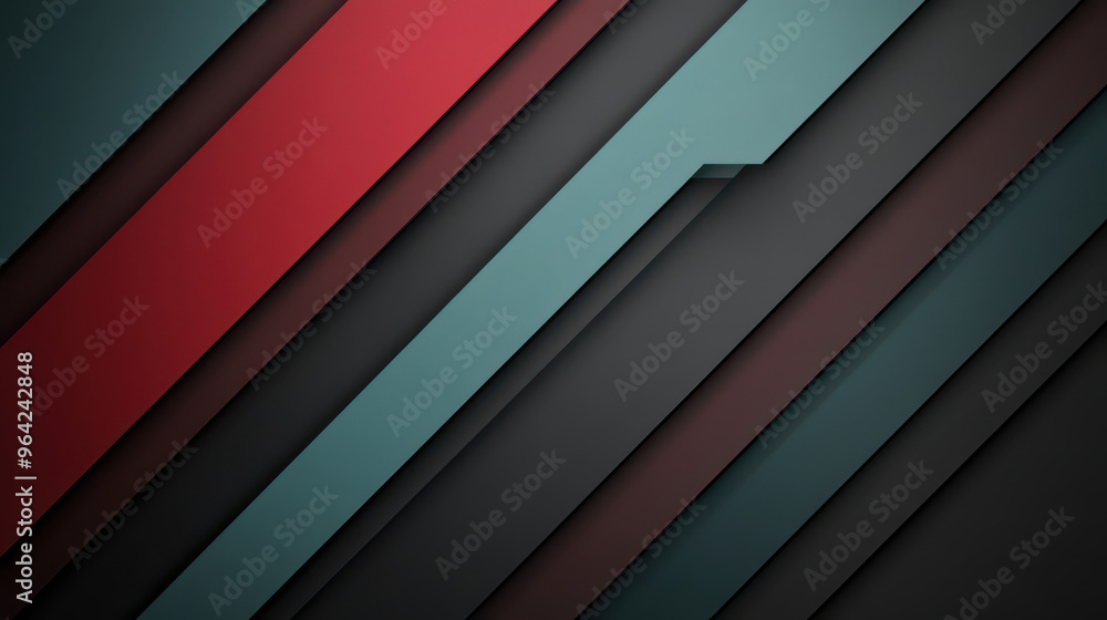 Abstract overlapping diagonal stripes in shades of red, blue, and green. Abstract overlapping diagonal stripes in shades of red, blue, and green.