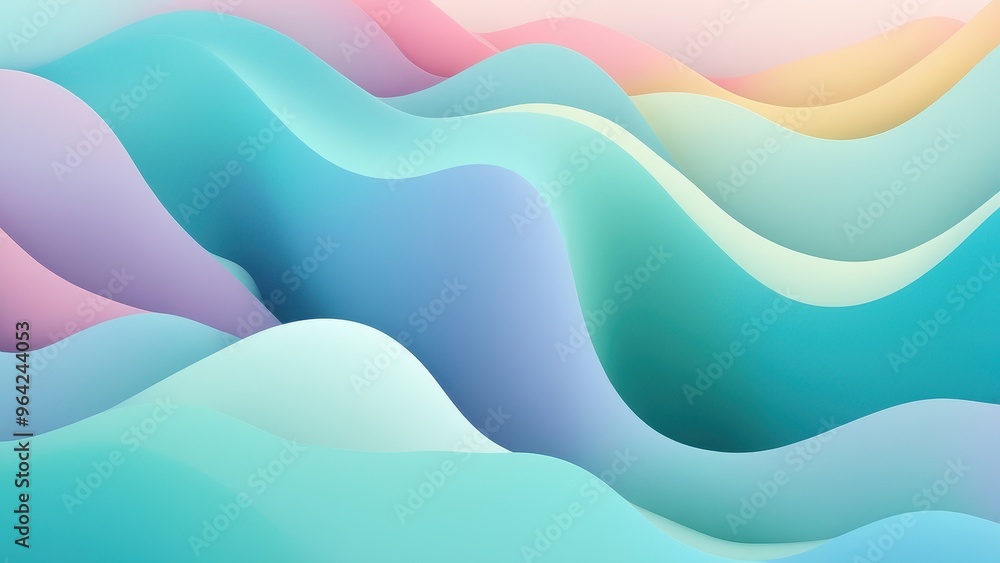 Abstract waves in soft pastel colors create a soothing and dynamic visual effect. Abstract waves in soft pastel colors create a soothing and dynamic visual effect.