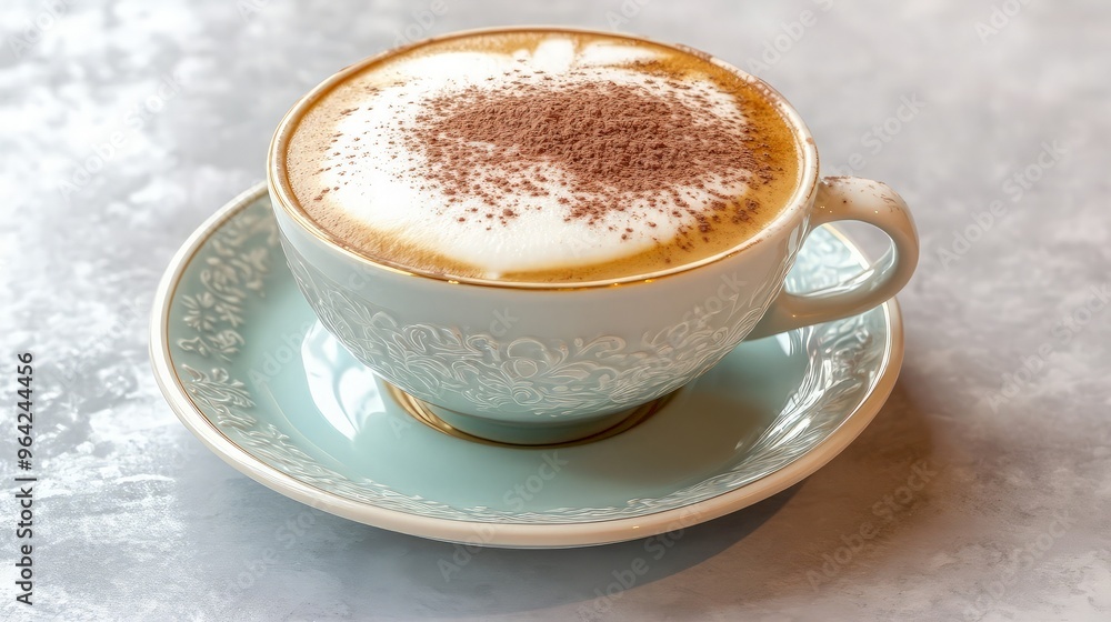 A Cup of Cappuccino with a Sprinkle of Cocoa Powder A Cup of Cappuccino with a Sprinkle of Cocoa Powder