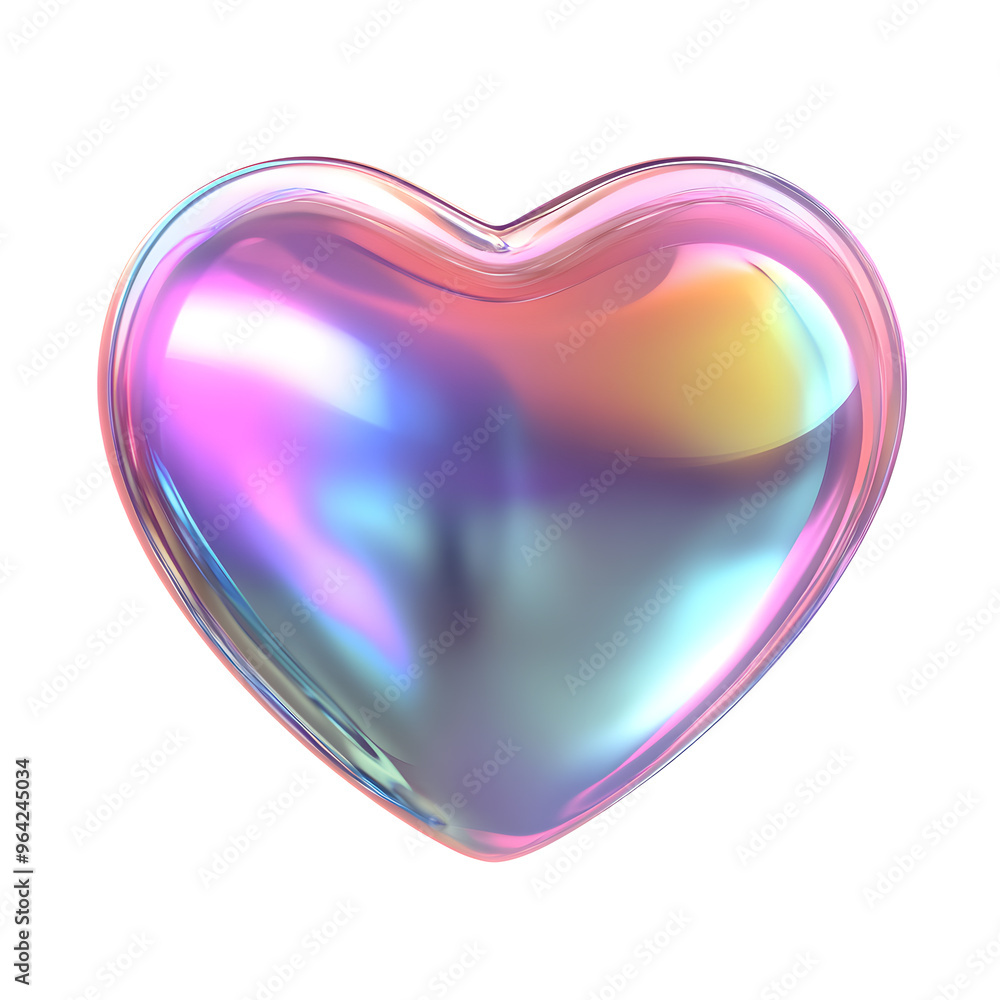 3d purple Glossy Holographic heart isolated on white background 3d purple Glossy Holographic heart isolated on white background