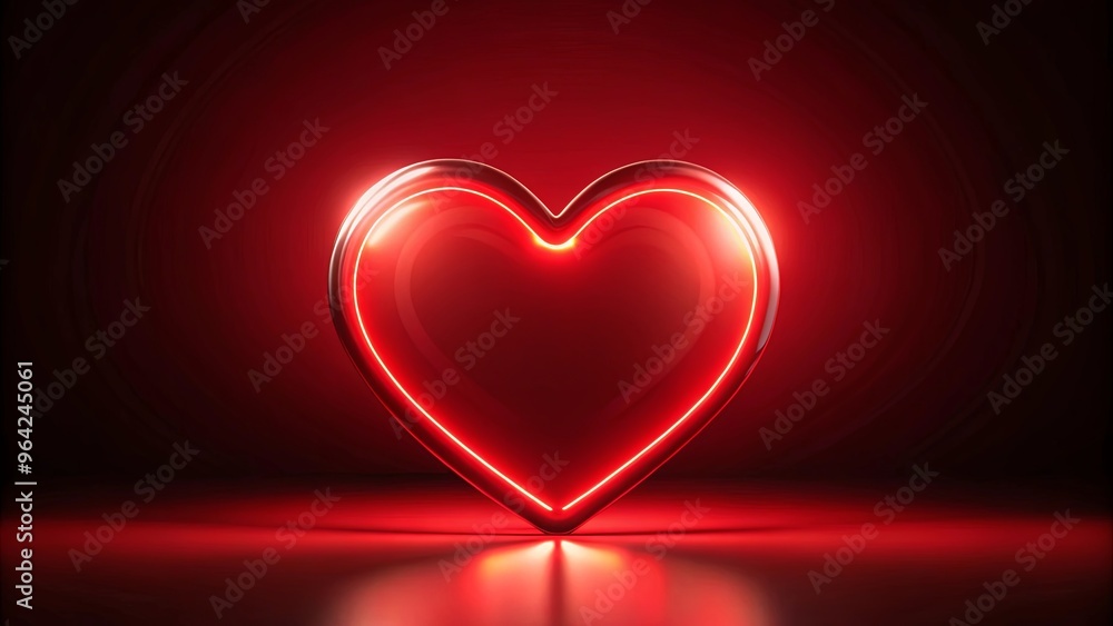 Red glowing heart symbolizing love, passion, and romance Red glowing heart symbolizing love, passion, and romance
