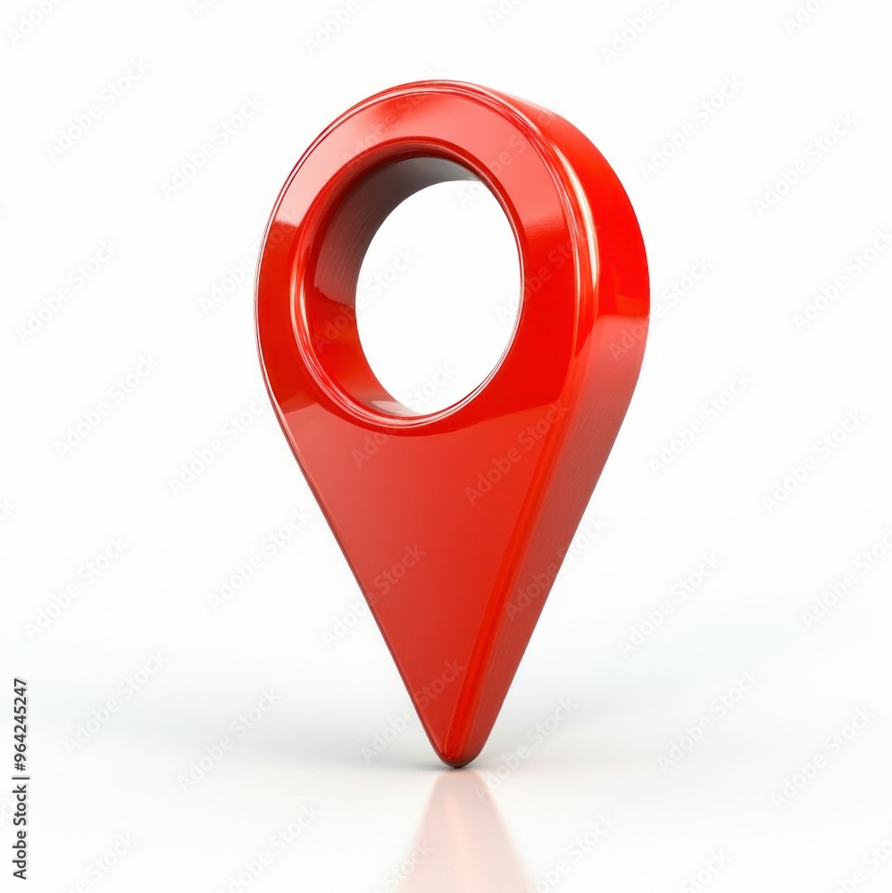 Red Location Pin Icon Isolated on White Background Red Location Pin Icon Isolated on White Background