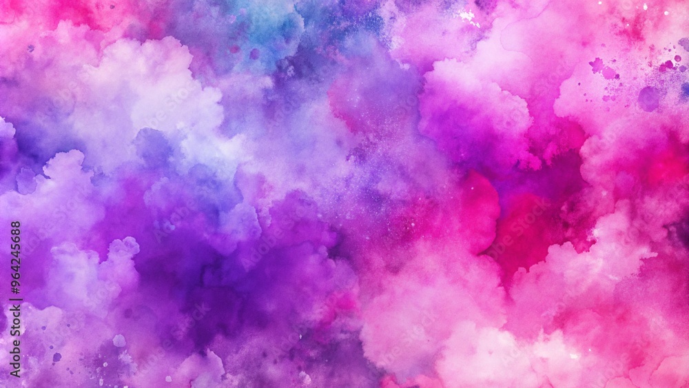 Fototapeta premium Abstract watercolor texture in vibrant shades of purple and pink.