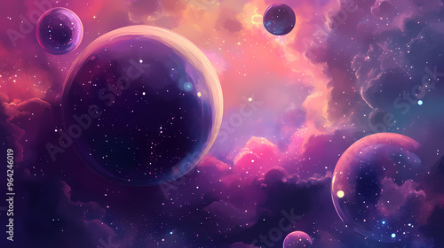 Beautiful wallpaper with parallel universes galaxy background. Parallel Universe. Illustration