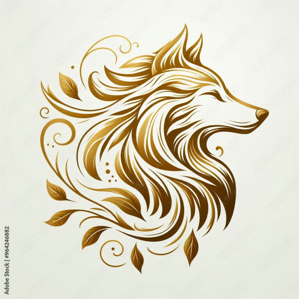 a stylized, artistic representation of a wolf’s head in profile view. a stylized, artistic representation of a wolf’s head in profile view.