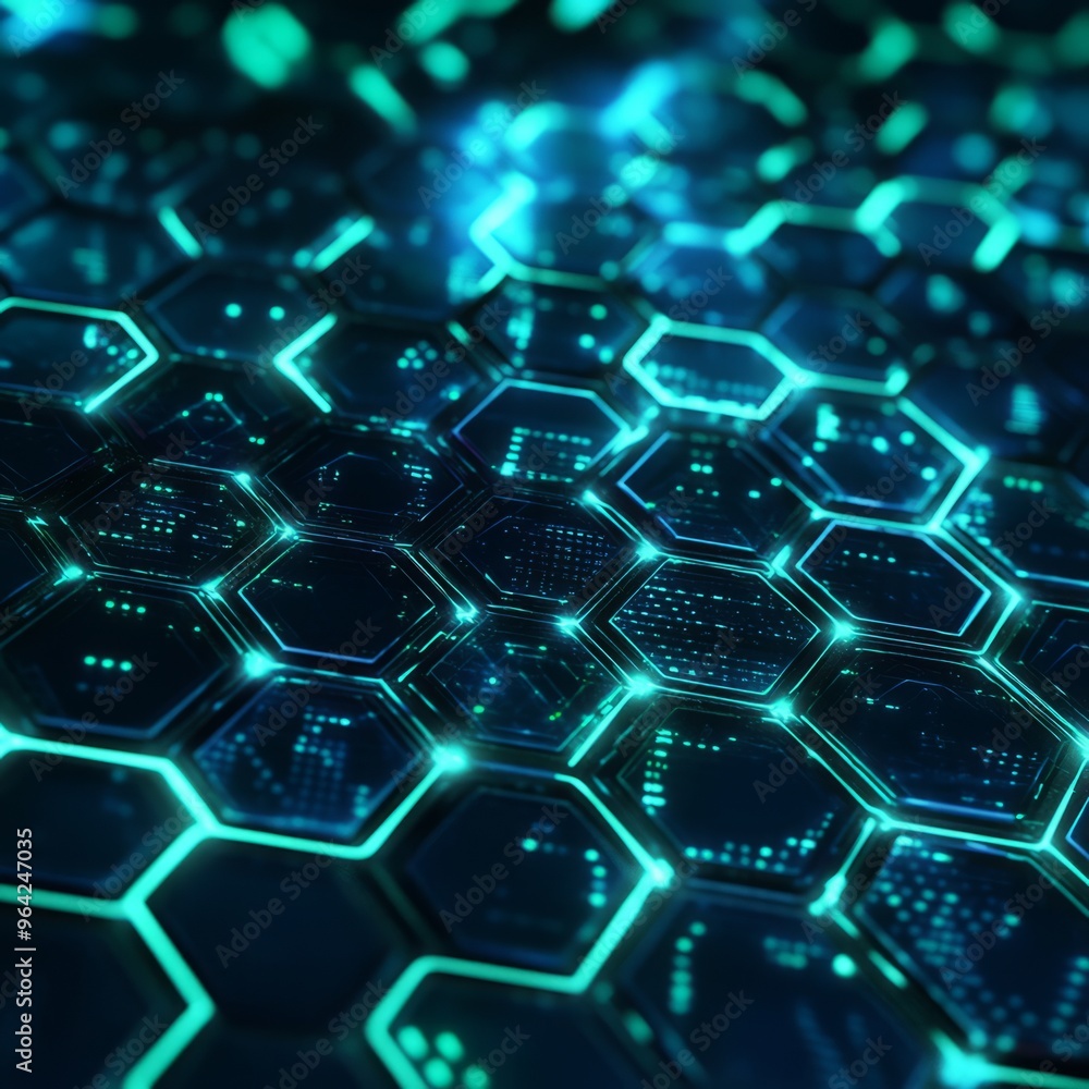 Futuristic Tech Background: Glowing Neon Hexagon Patterns 1 Futuristic Tech Background: Glowing Neon Hexagon Patterns 1
