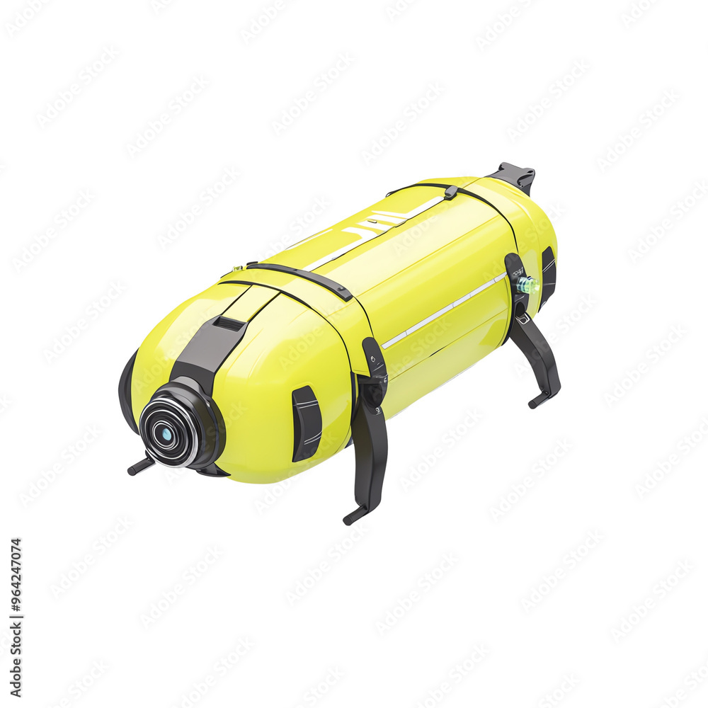 A vibrant yellow underwater device designed A vibrant yellow underwater device designed