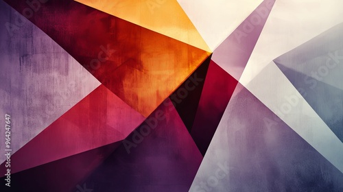 Abstract Geometric Composition with Red, Orange, and Purple Hues