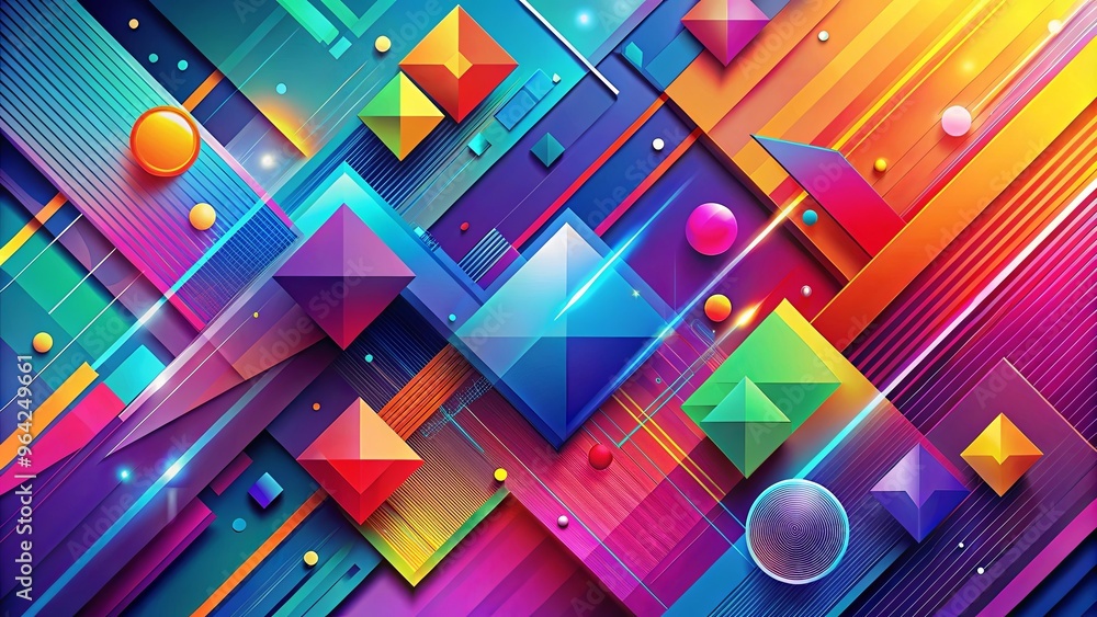 Vibrant and dynamic abstract background with rich hues and geometric ...