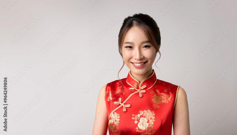 portrait of a woman wearing red chinese dress portrait of a woman wearing red chinese dress